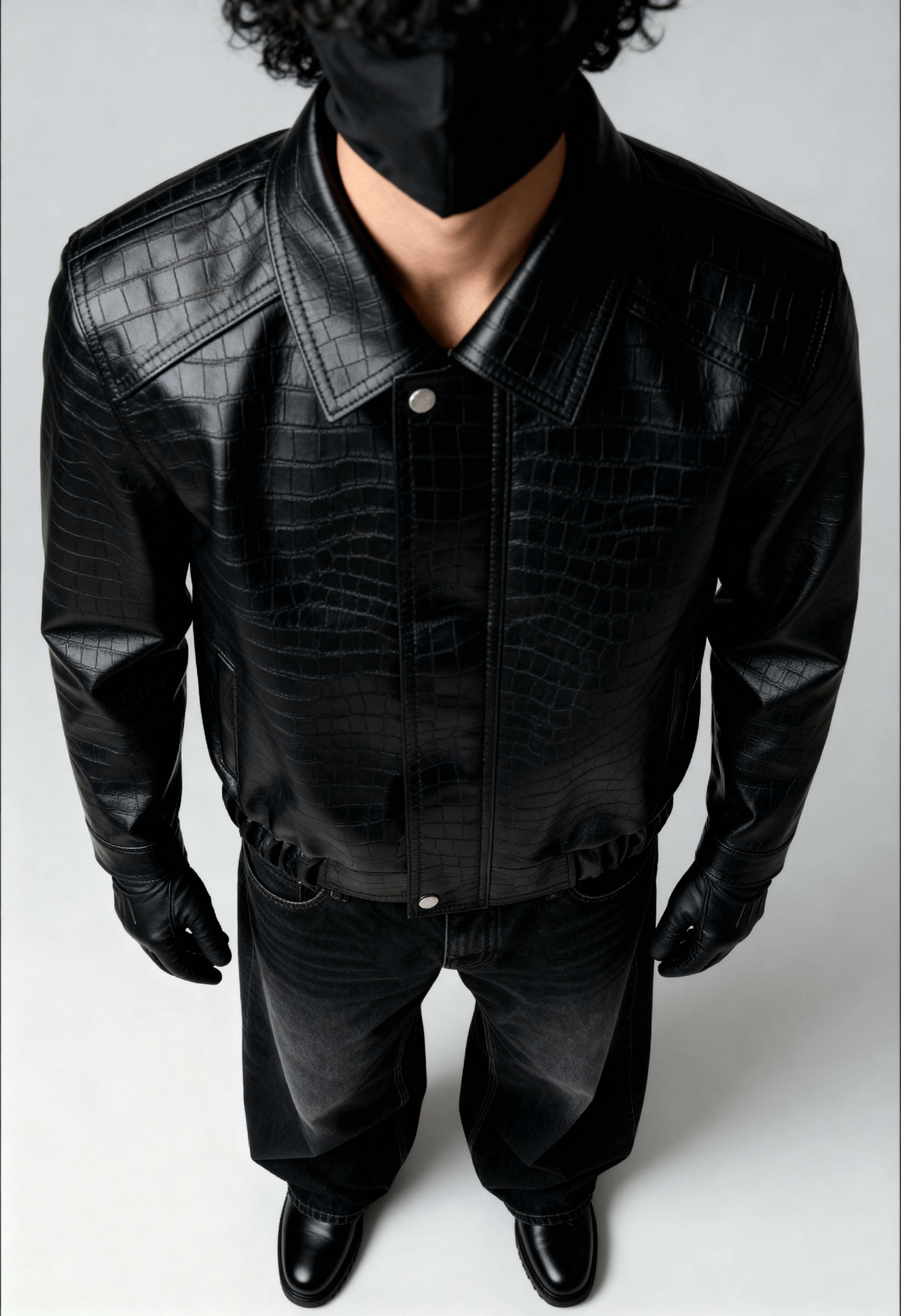 ONYX CROC LEATHER - BOMBER JACKET (EOSS)