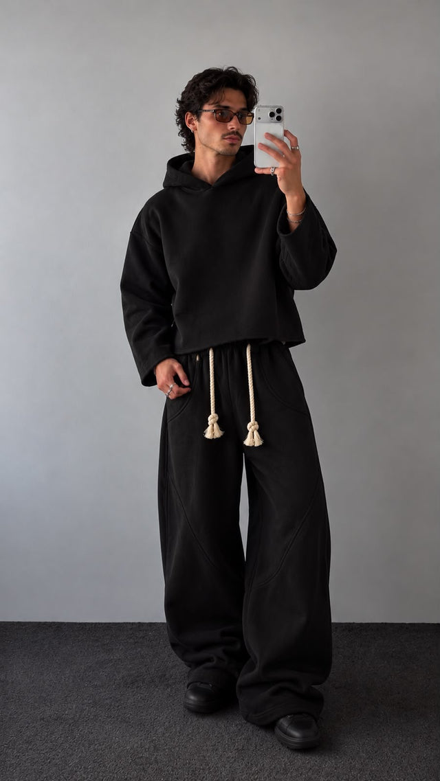 Nocturne black rope sweatpants