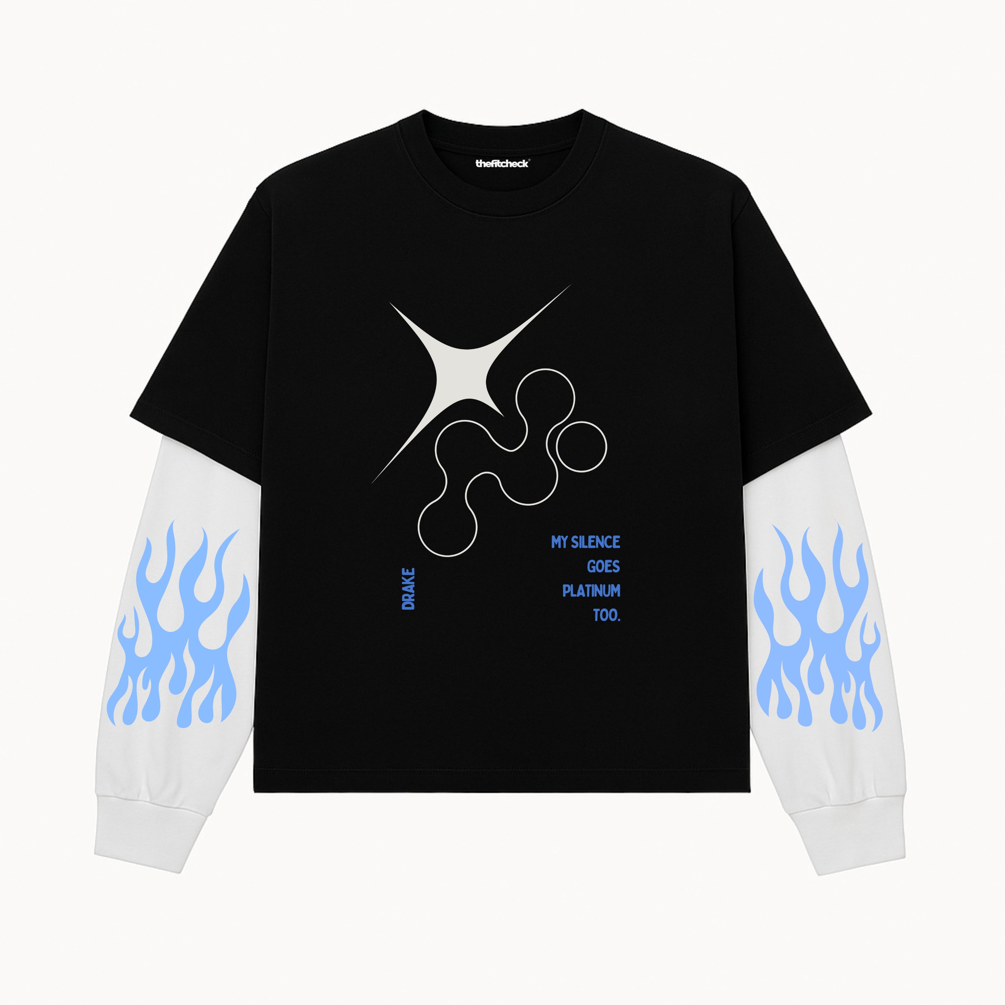 CHAMPAGNE PAPI DRAKE FAKE LONG SLEEVES BOXY TEE