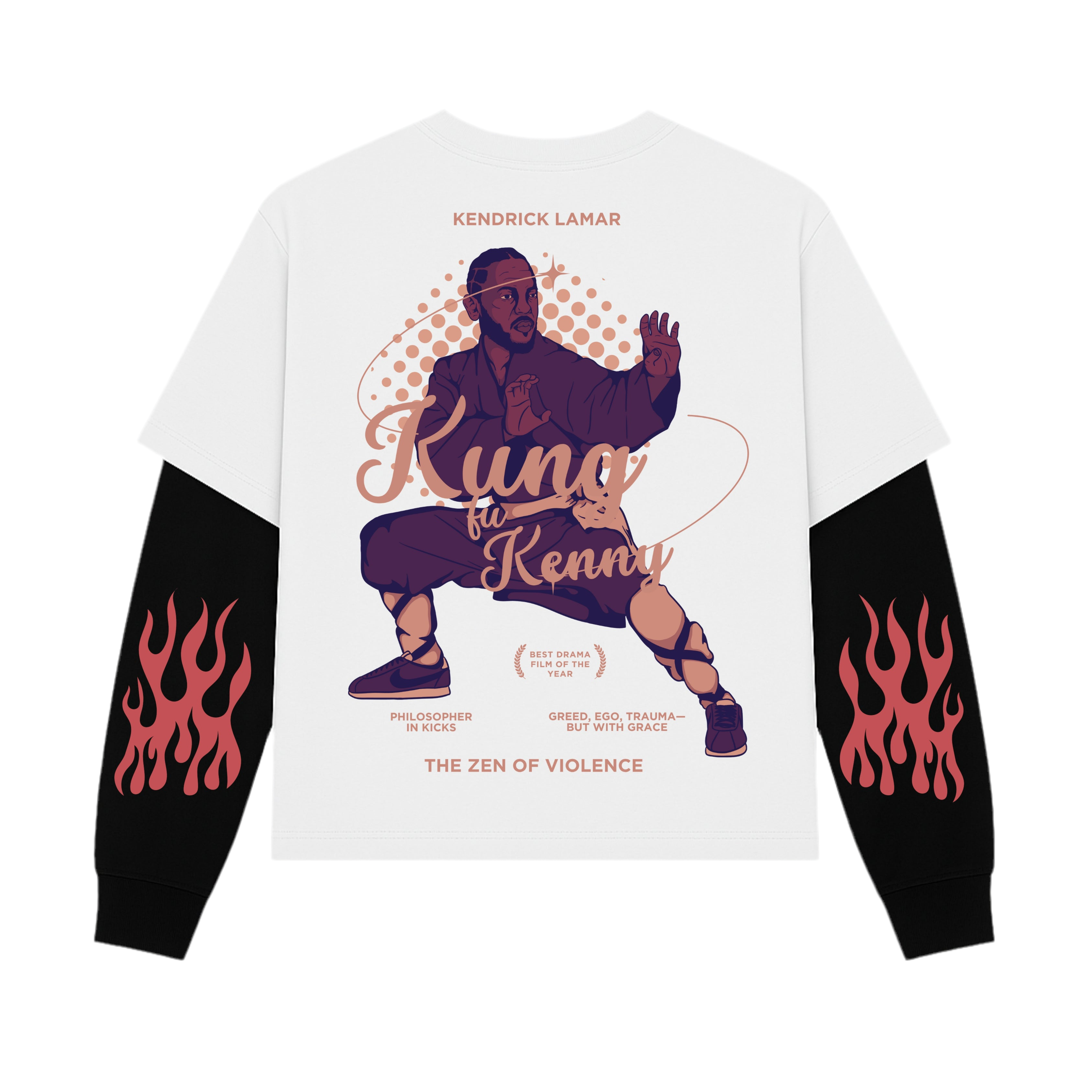 KUNG FU KENDRICK FAKE LONG SLEEVES BOXY TEE