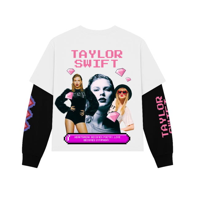 TAYLOR SWIFT FAKE LONG SLEEVES BOXY TEE