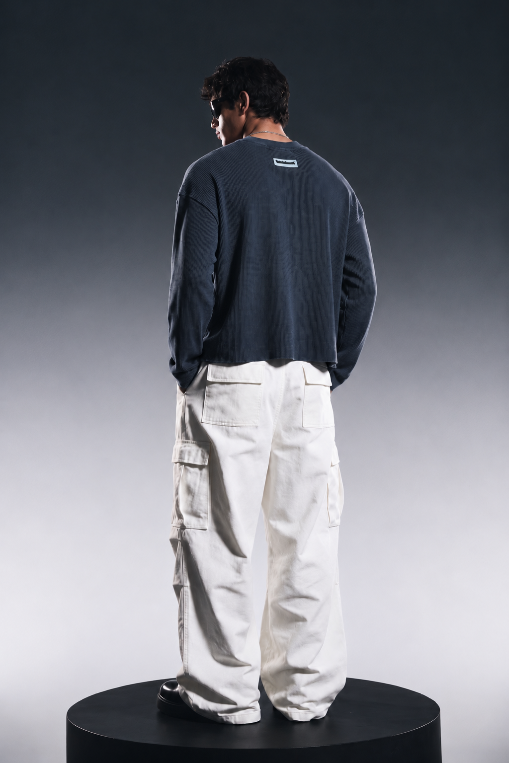 NAVY BLUE ESSENTIAL WAFFLE