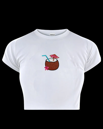 COCONUT CRUSH EMBROIDERED BABY TEE