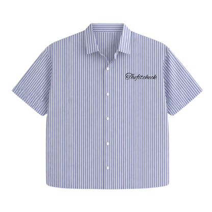 AMOUR CARDS STRIPPED BOXY SHIRT