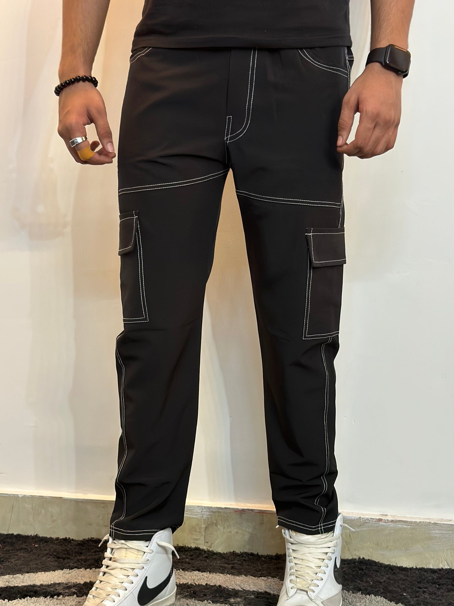 Black - Cargo Pattern Joggers