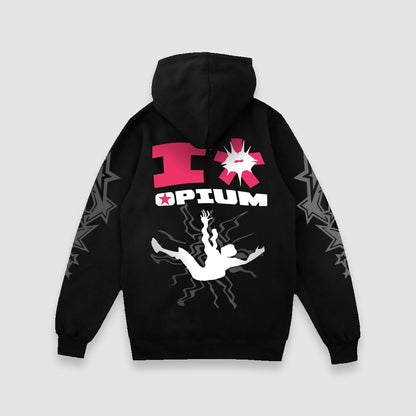 High On Opium Designed Oversized Hoodie