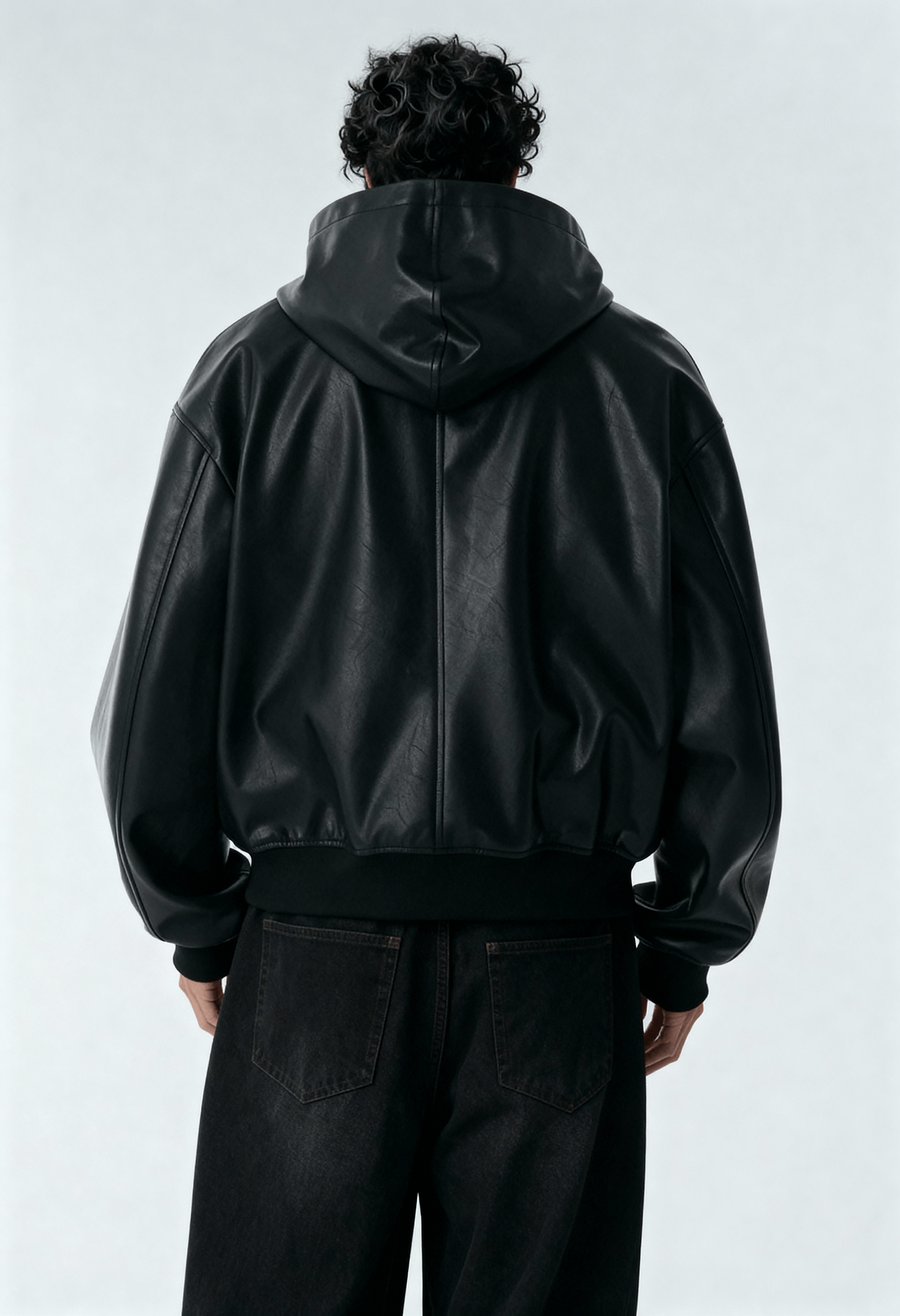 NOIR HOODED LEATHER JACKET