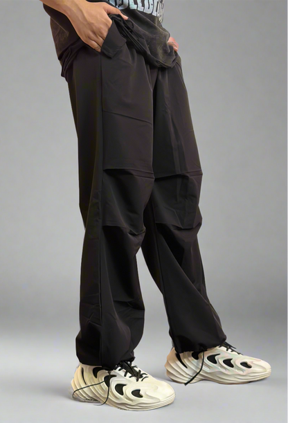 Black Oversized Parachute Pants