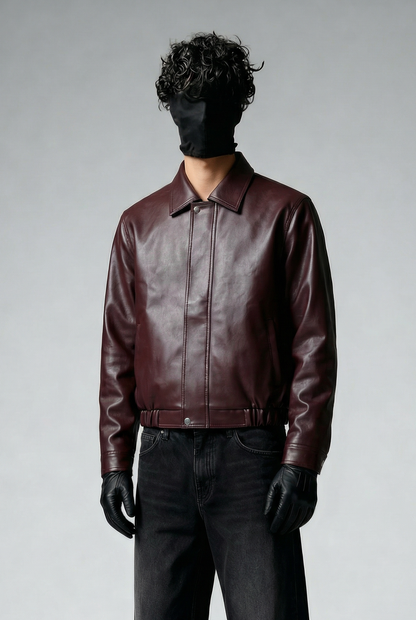 VINTAGE MOCHA LEATHER - BOMBER JACKET