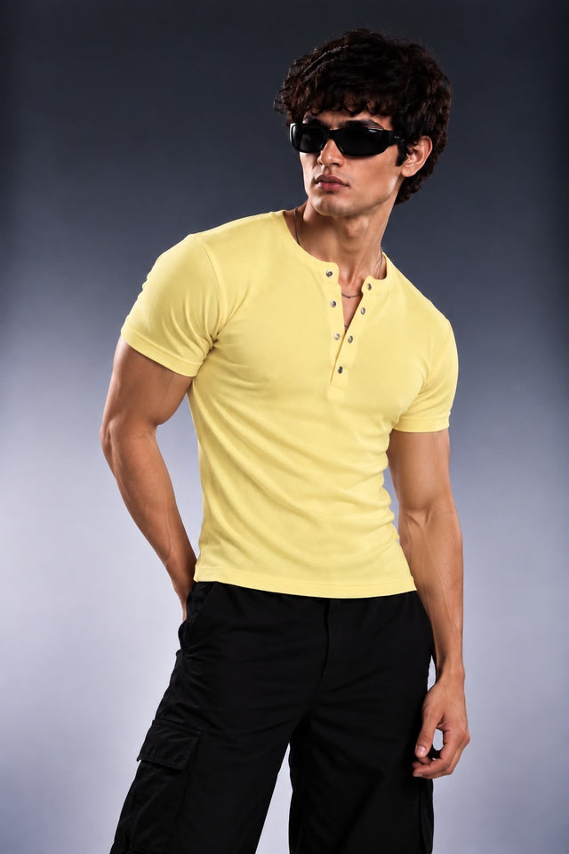 LEMON CLASSIC RIBBED HALF HENLEY