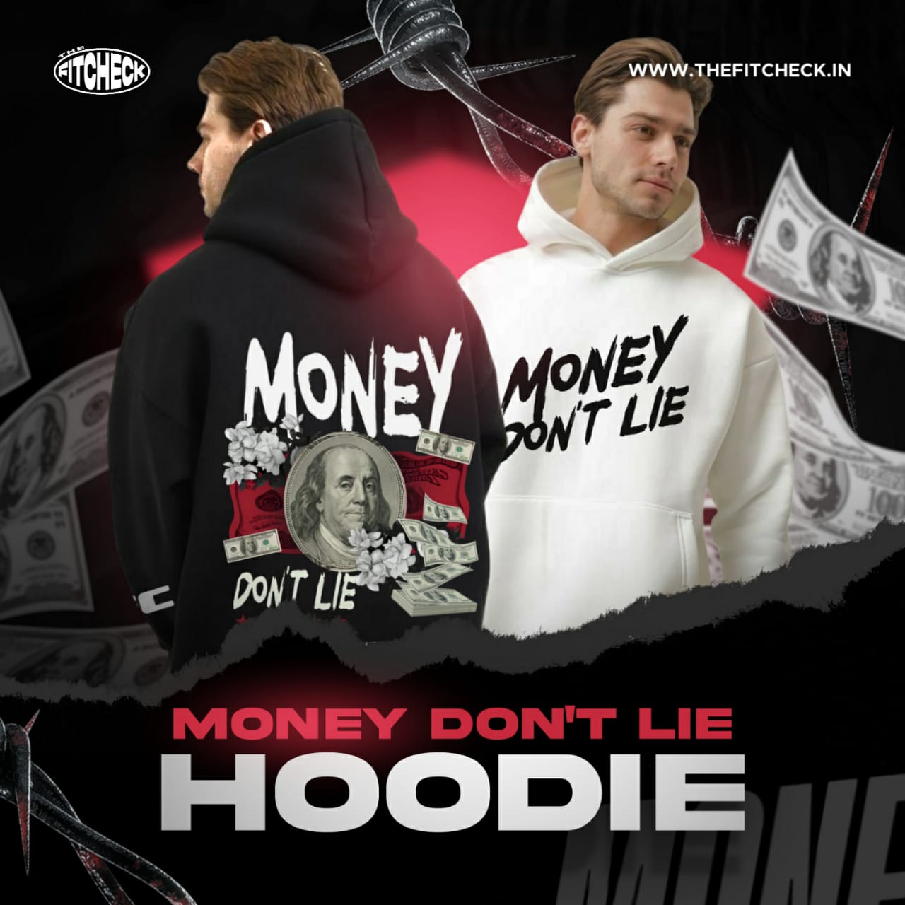 Money hoodie white best sale