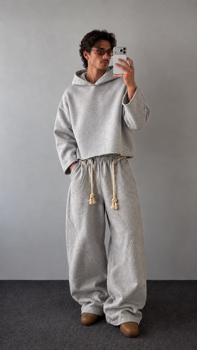 Arctic grey rope sweatpants