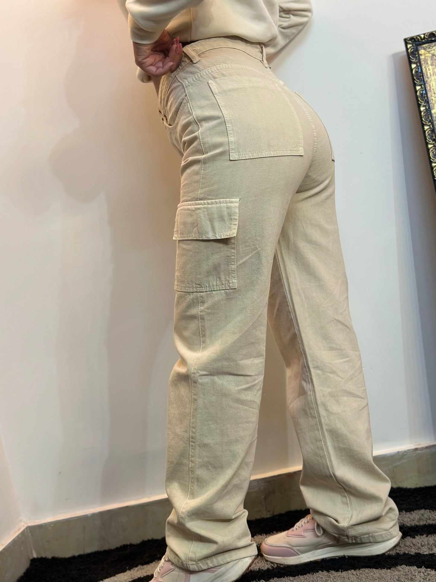 Ladies - Denim Cargo Trousers