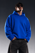 ROYAL BLUE CROPPED ESSENTIAL HOODIE