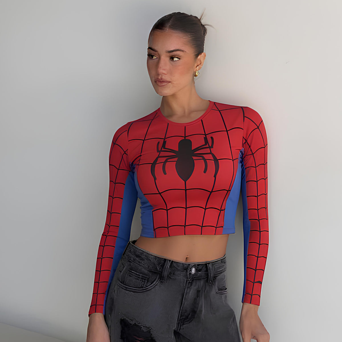 SPIDER FULL SLEEVED CROP TOP