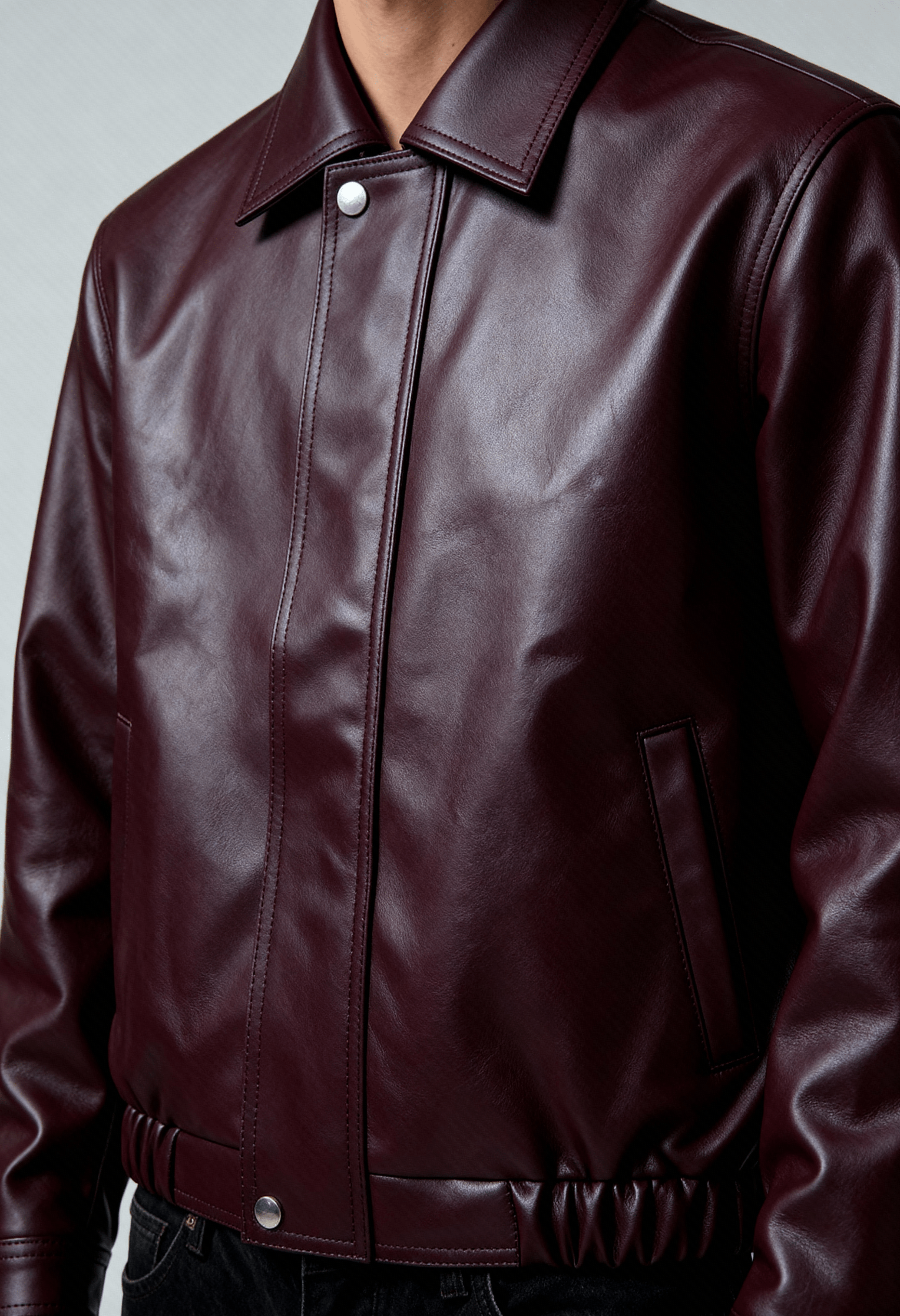 VINTAGE MOCHA LEATHER - BOMBER JACKET