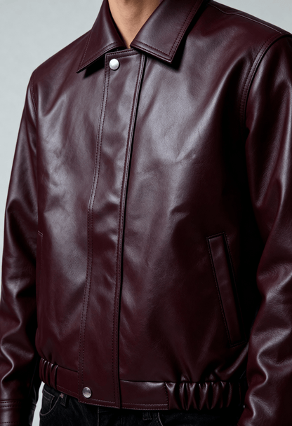 VINTAGE MOCHA LEATHER - BOMBER JACKET
