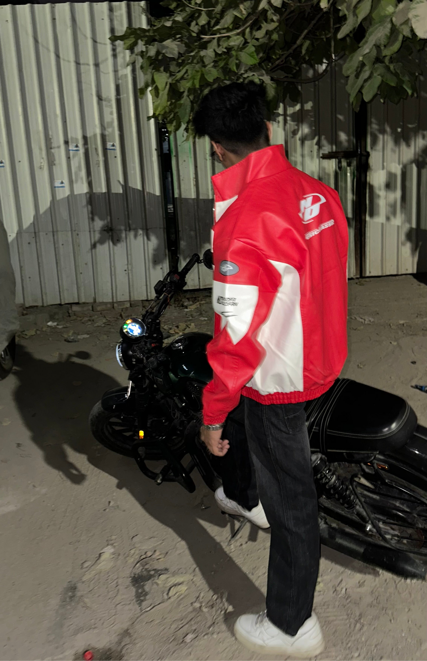 Apex racer red leather jacket