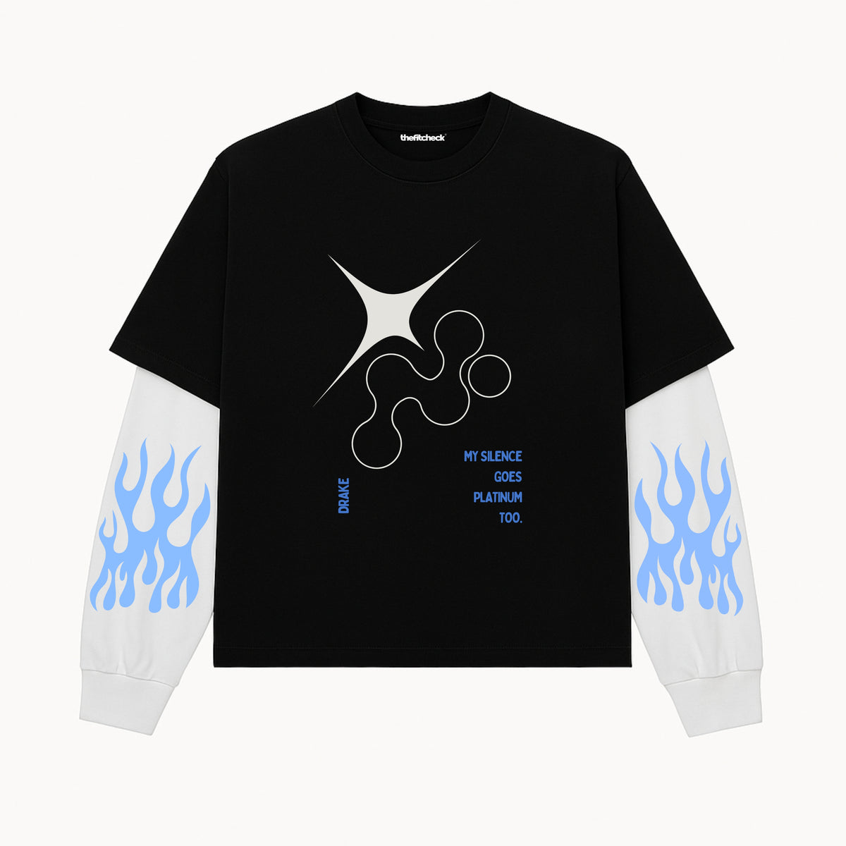 CHAMPAGNE PAPI DRAKE FAKE LONG SLEEVES BOXY TEE