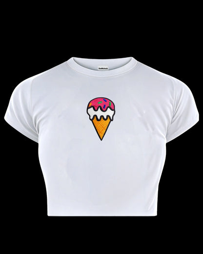 ICECREAM CRUSH EMBROIDERED BABY TEE