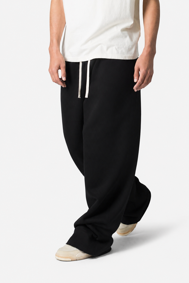 SIGNATURE BLACK WIDE LEG BAGGY SWEATPANTS