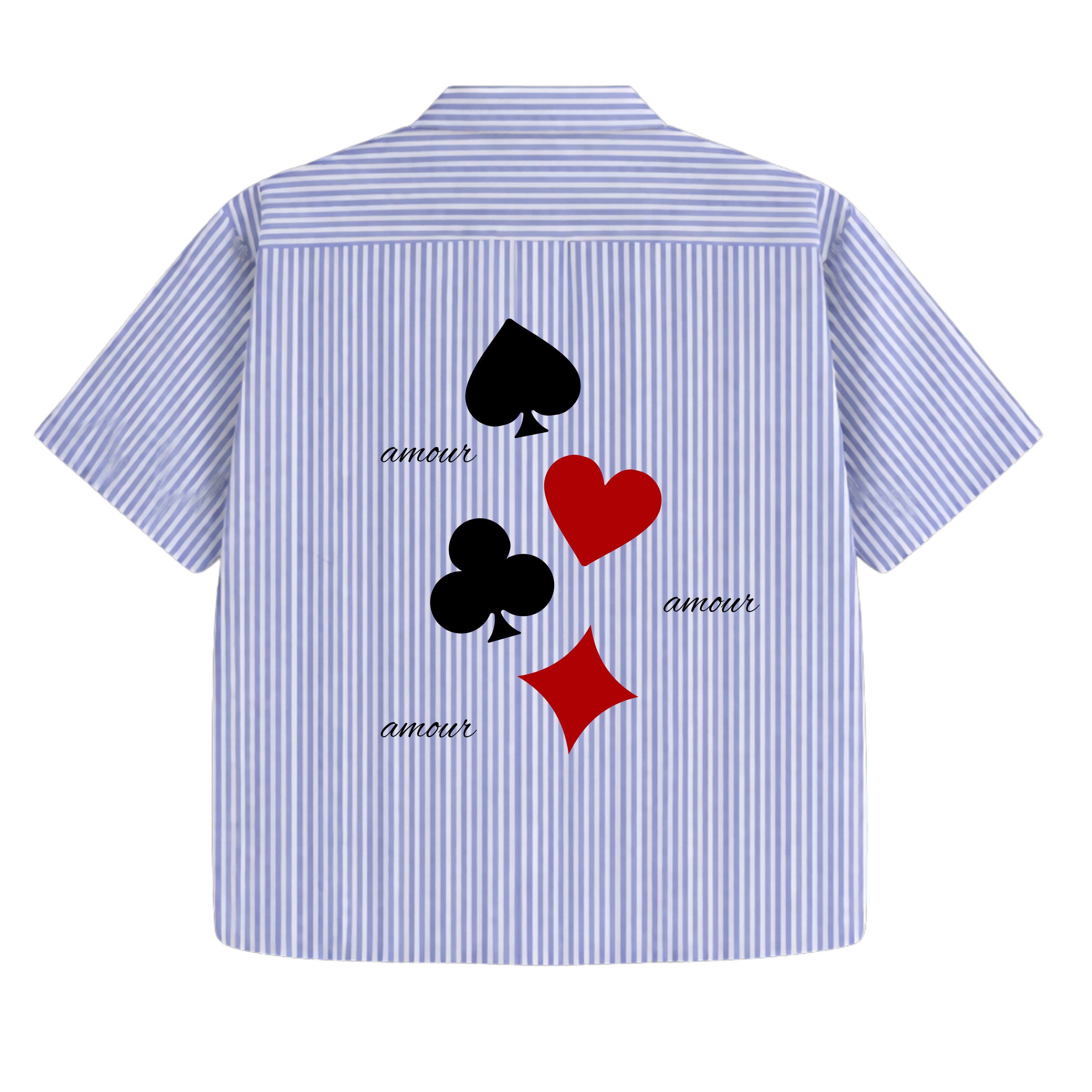 AMOUR CARDS STRIPPED BOXY SHIRT