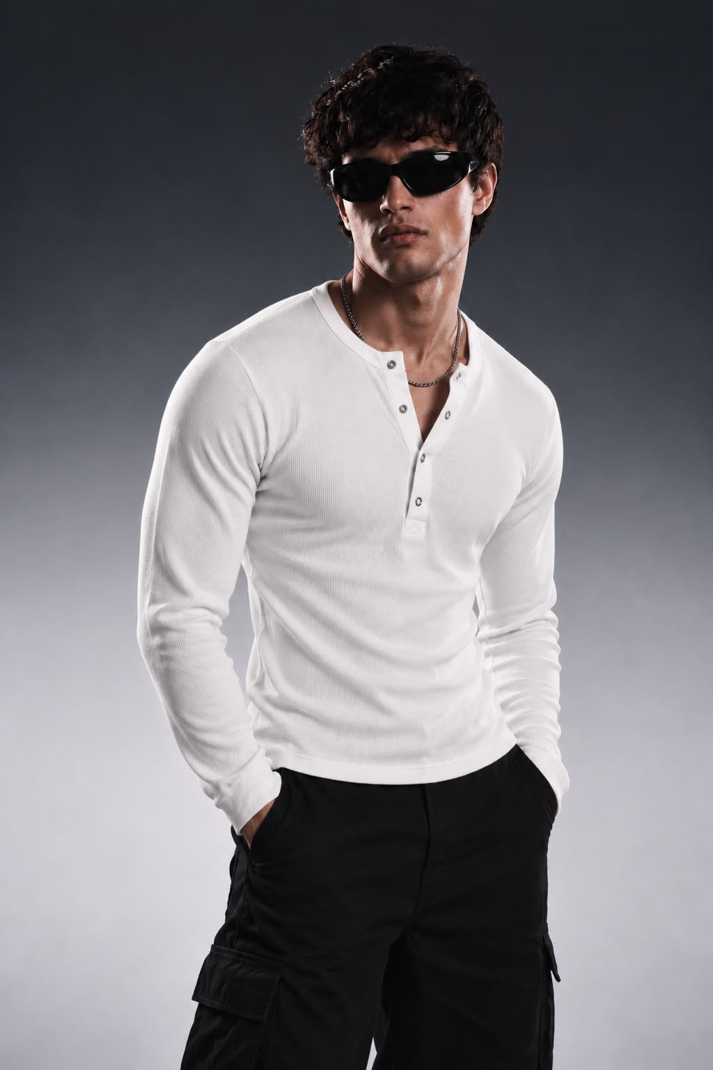 IVORY CLASSIC RIBBED HENLEY