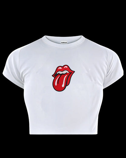 ITGIRL LIPS EMBROIDERED BABY TEE