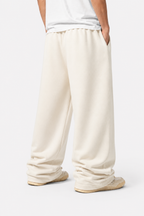 IVORY CREAM WIDE LEG BAGGY SWEATPANTS
