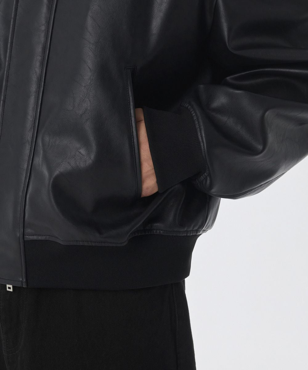 NOIR HOODED LEATHER JACKET – The Fit Check