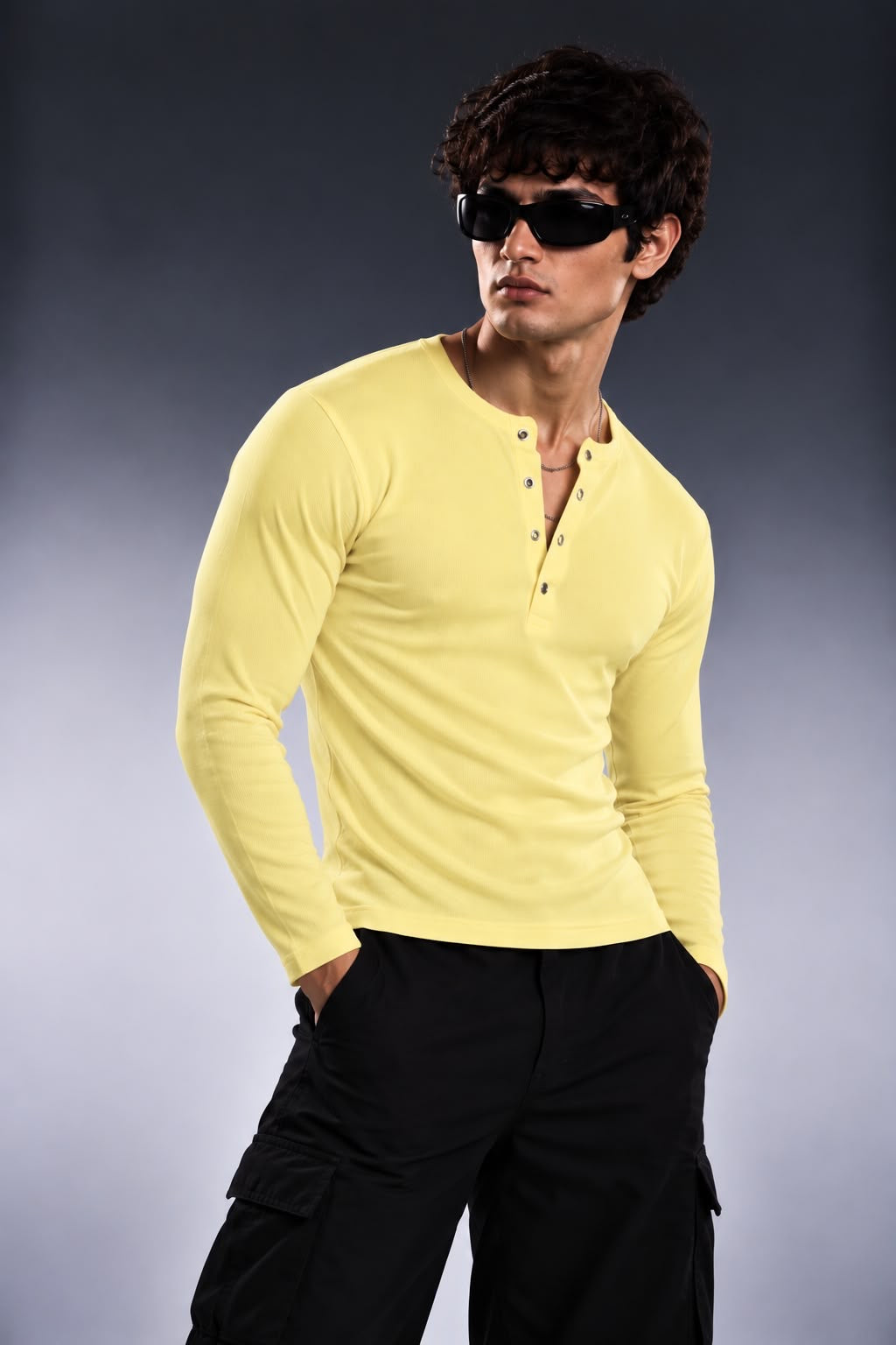 LEMON CLASSIC RIBBED HENLEY