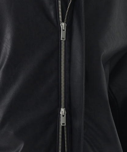 NOIR HOODED LEATHER JACKET