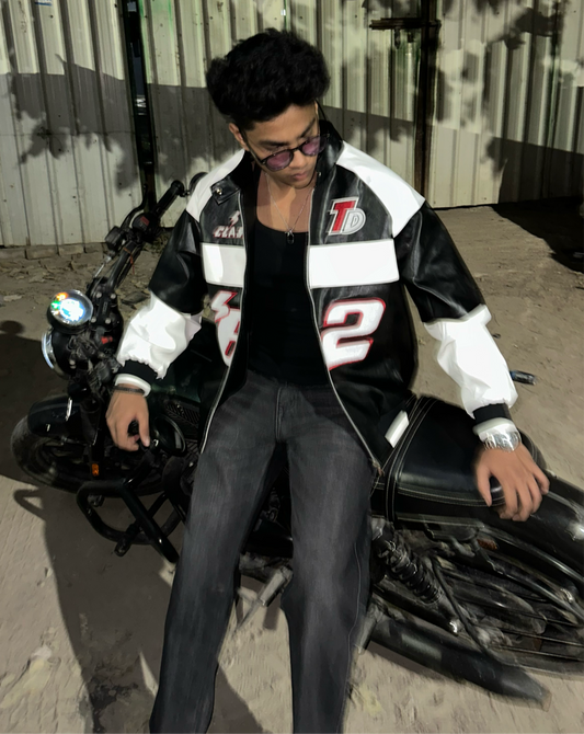 Blacktop beast leather racing jacket