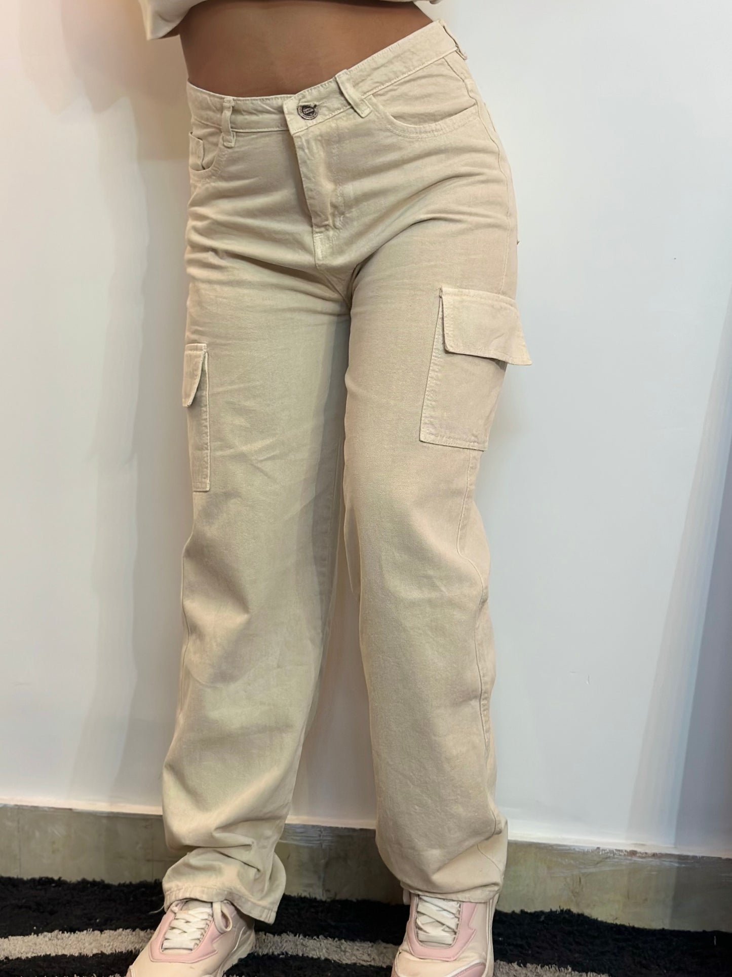 Ladies - Denim Cargo Trousers