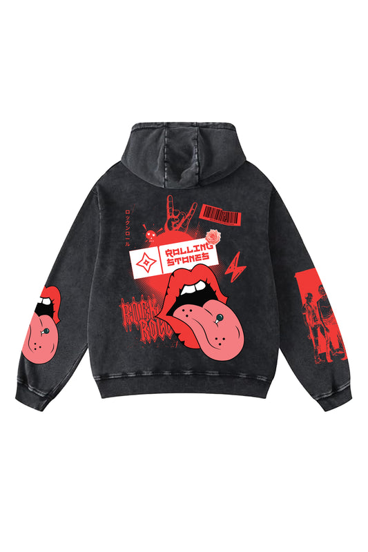 Rolling Stones Designed Oversized Hoodie