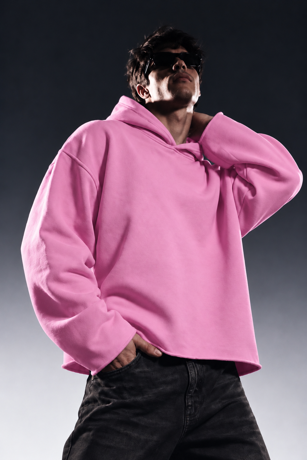 ROSE DUST CROPPED ESSENTIAL HOODIE