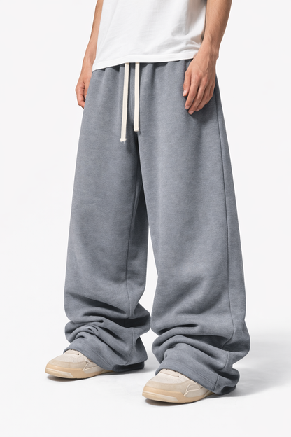 CLOUD GREY WIDE LEG BAGGY SWEATPANTS (350 GSM)