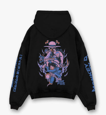 One Piece Monkey Designed Oversized Hoodie