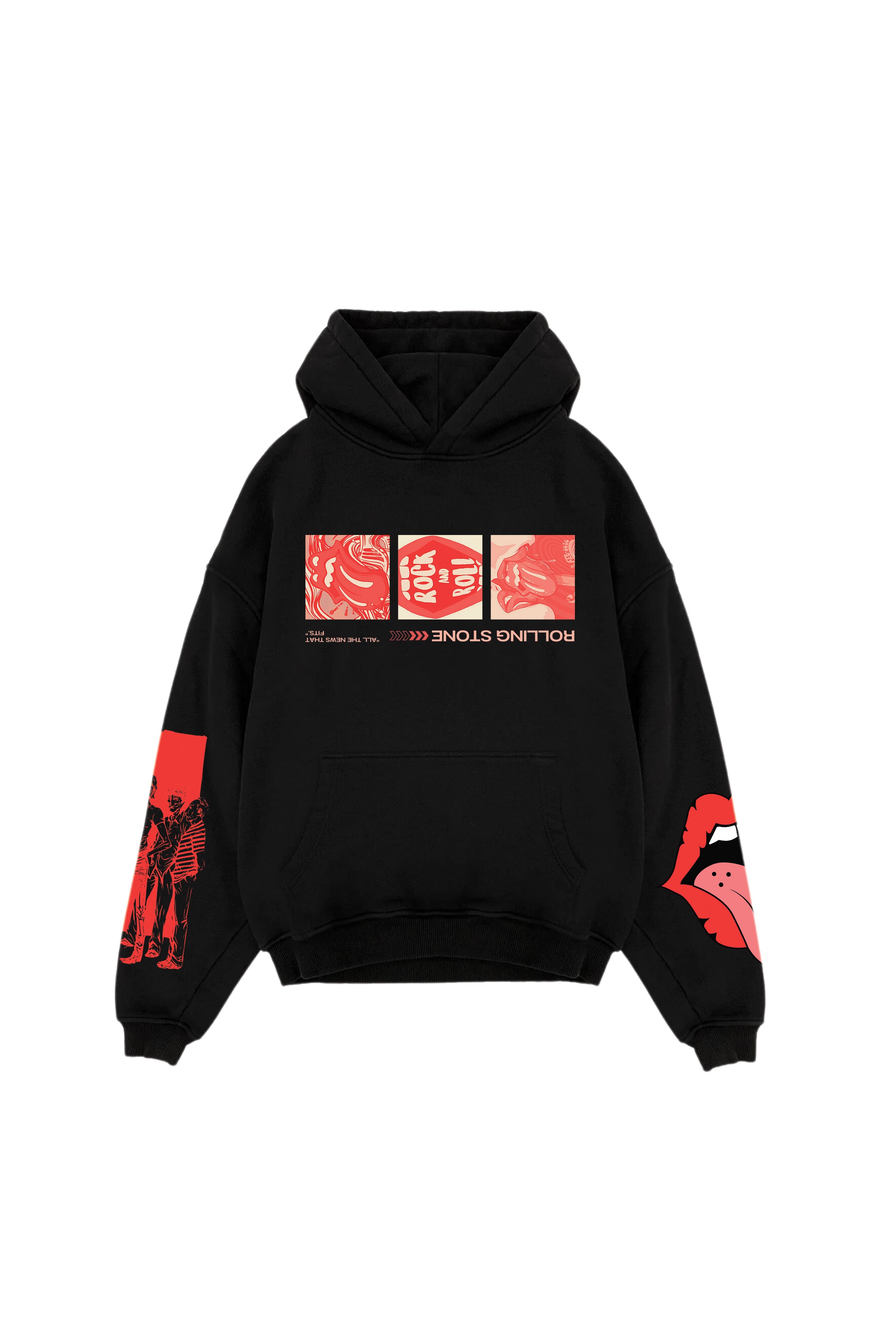 Rolling Stones Designed Oversized Hoodie