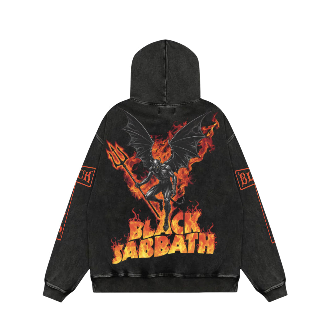 Black Sabbath Demonflare Acid-Wash Hoodie