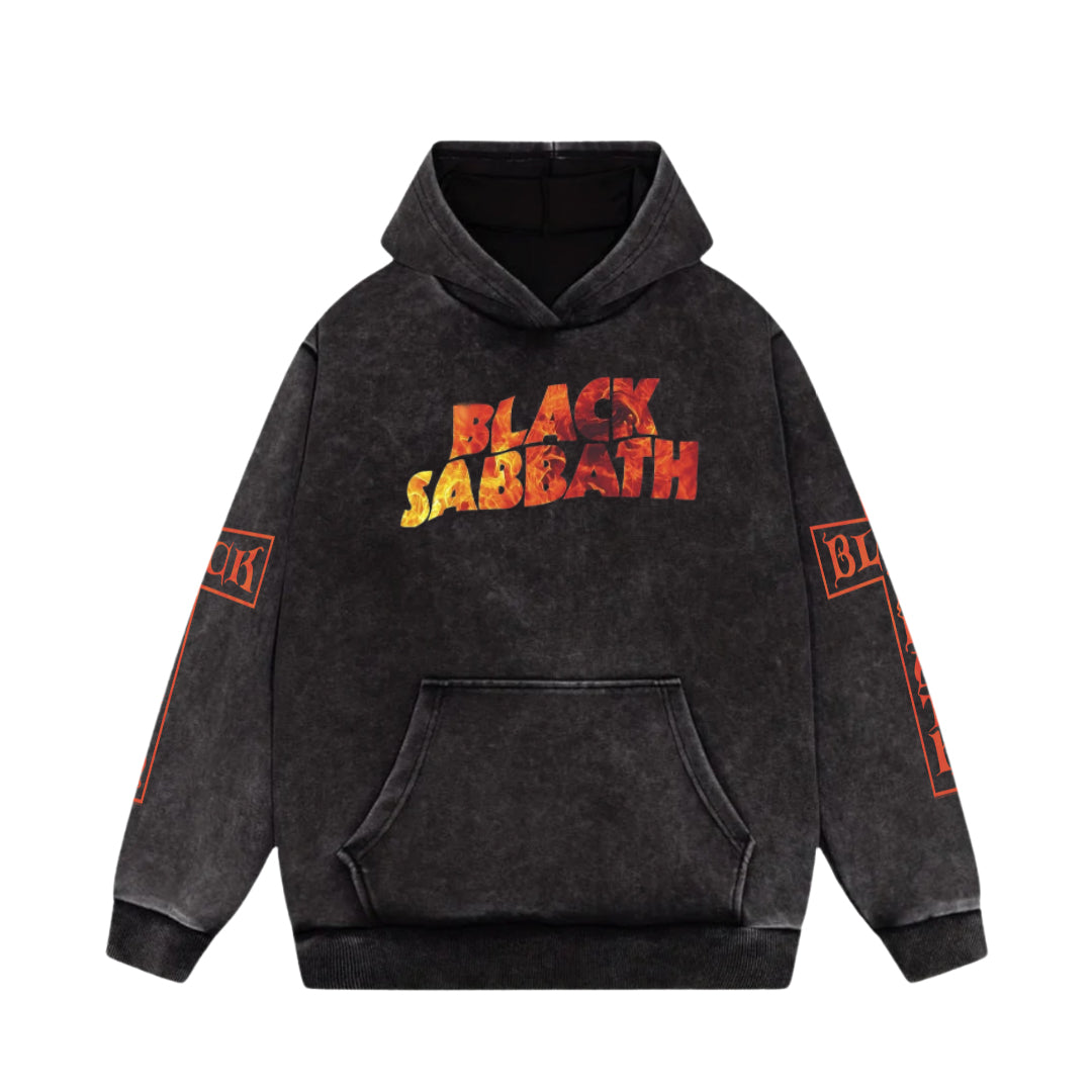 Black Sabbath Demonflare Acid-Wash Hoodie