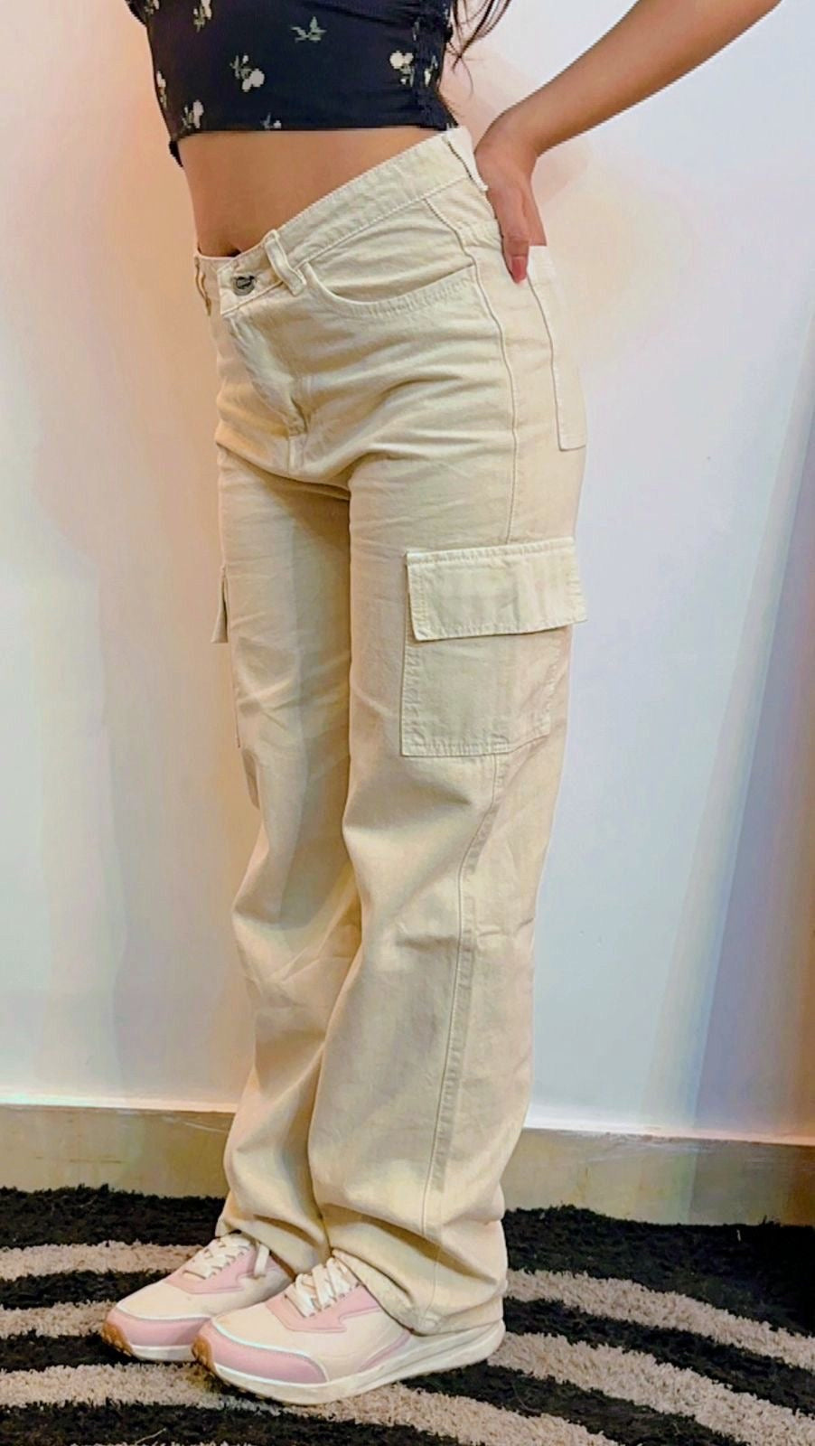 Ladies - Denim Cargo Trousers