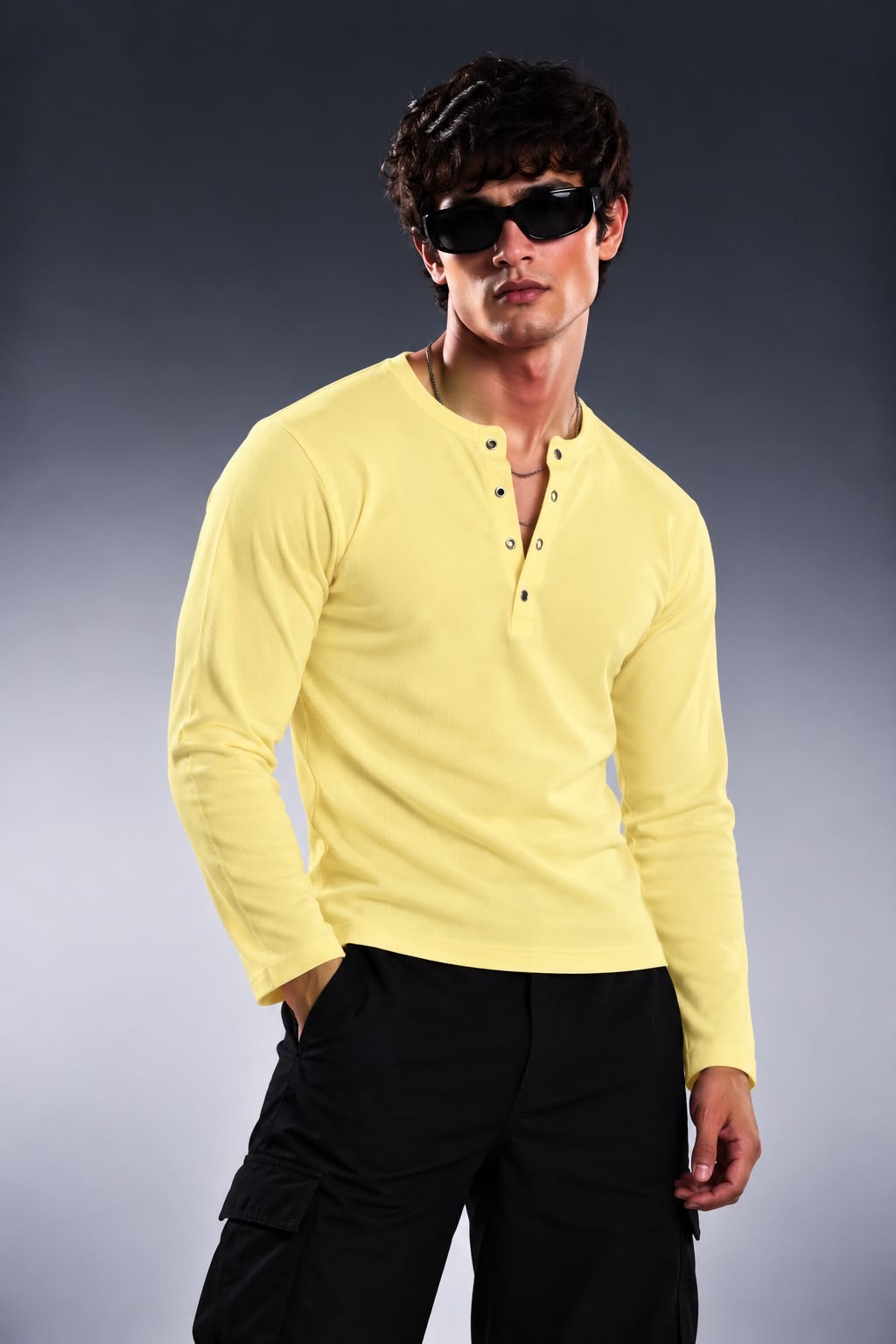 LEMON CLASSIC RIBBED HENLEY