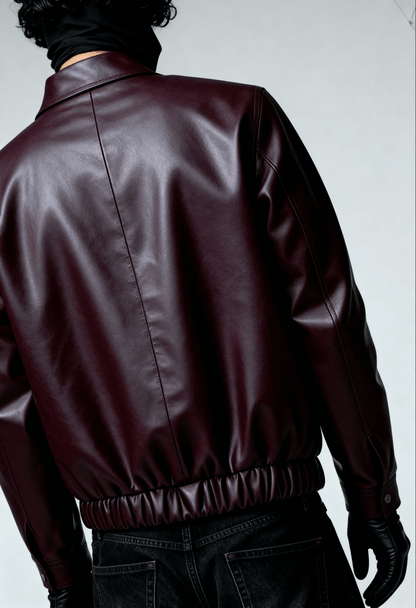 VINTAGE MOCHA LEATHER - BOMBER JACKET