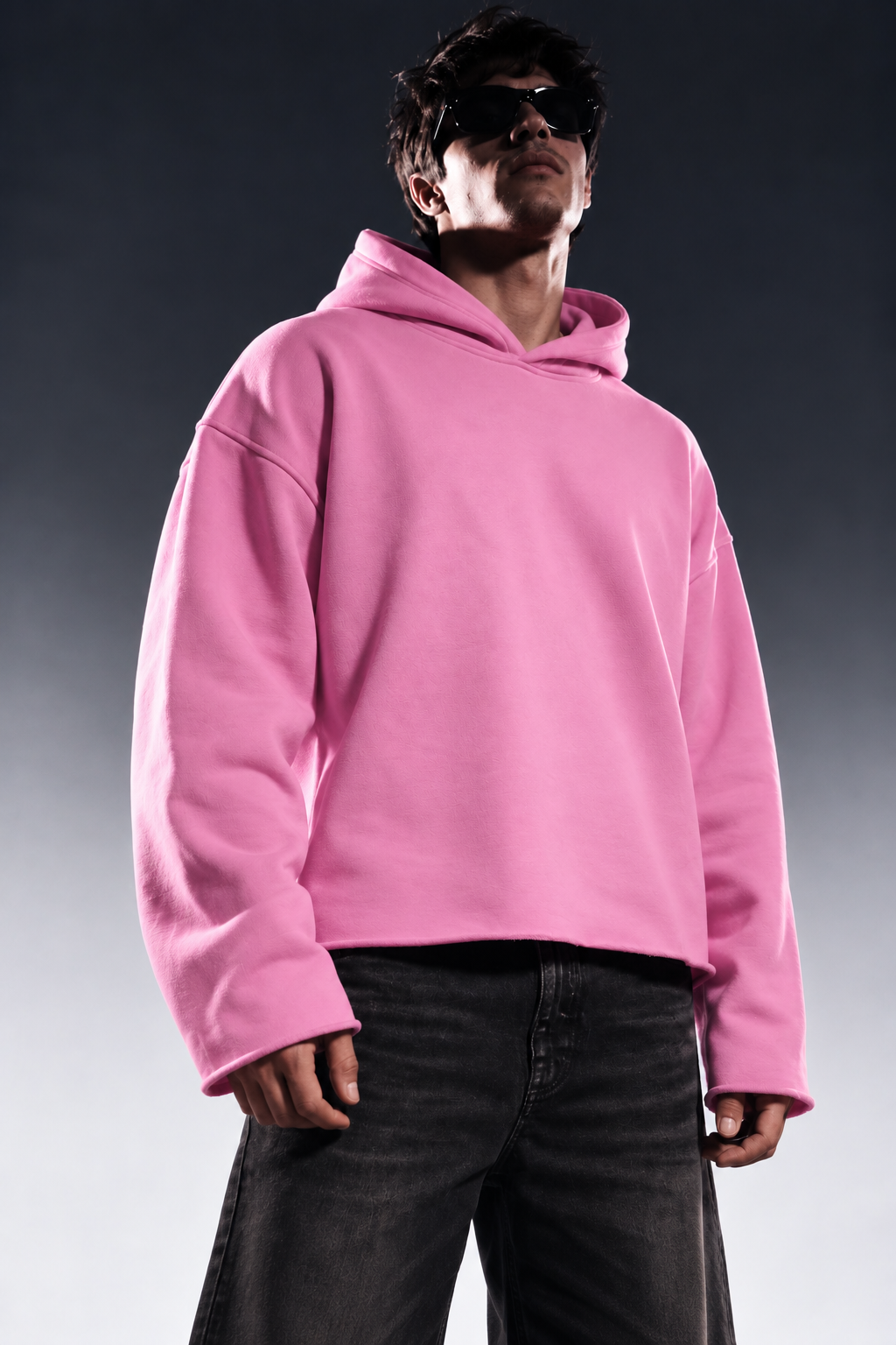 ROSE DUST CROPPED ESSENTIAL HOODIE