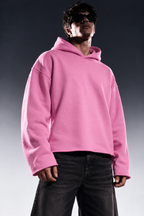 ROSE DUST CROPPED ESSENTIAL HOODIE