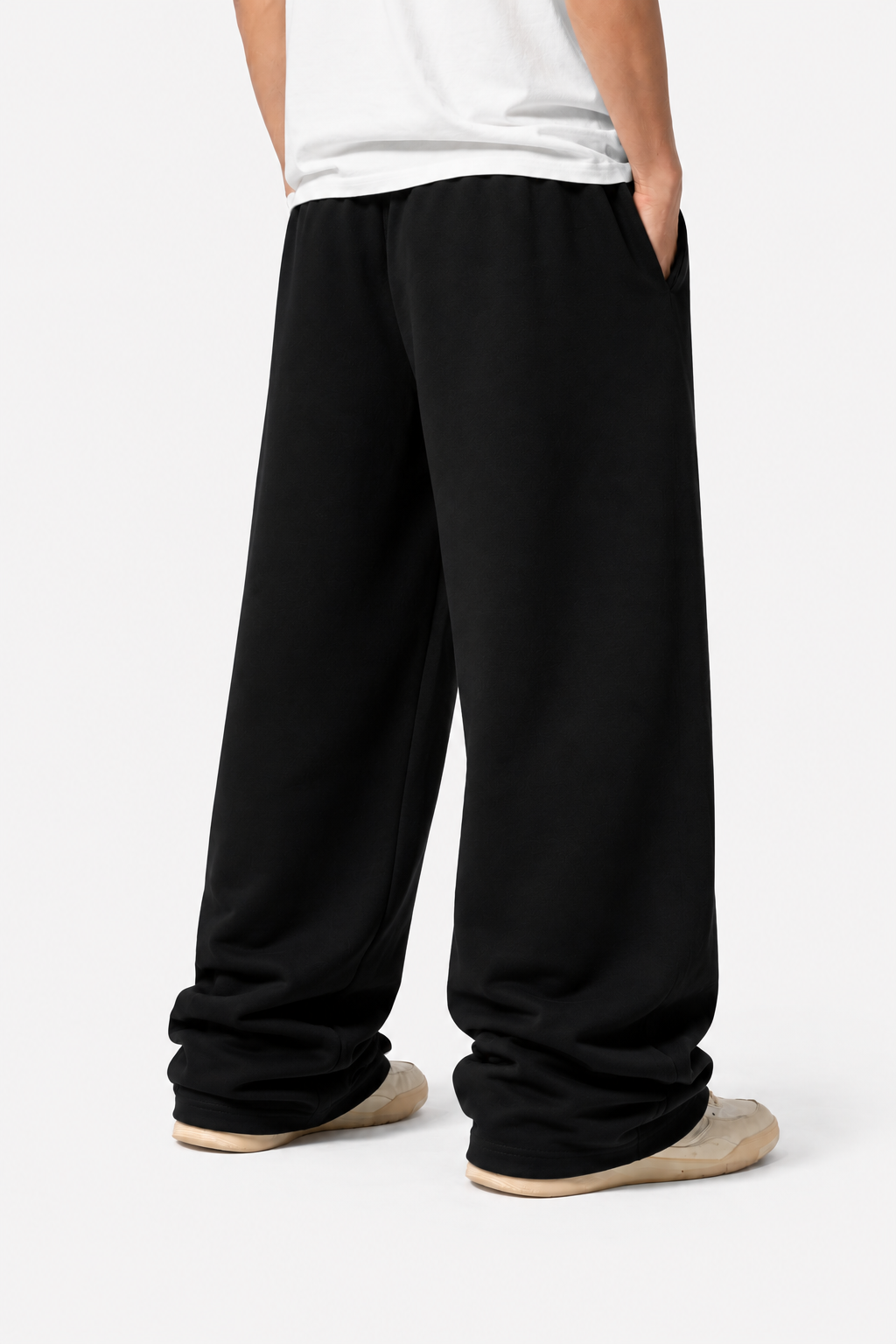 SIGNATURE BLACK WIDE LEG BAGGY SWEATPANTS
