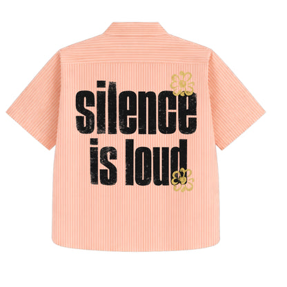 SILENCE IS LOUD BOXY STRIPPED SHIRT