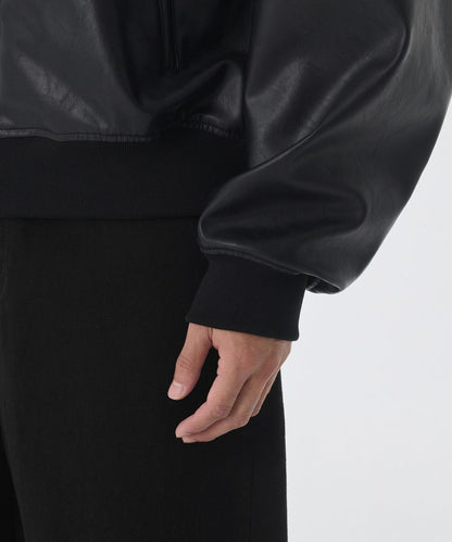 NOIR HOODED LEATHER JACKET