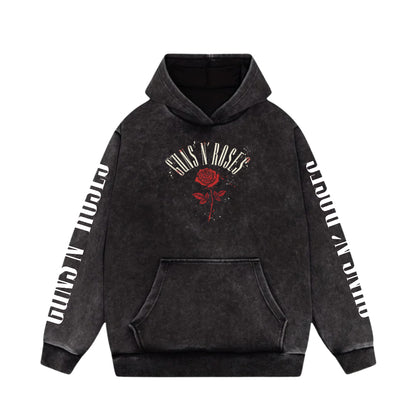Guns N’ Roses Bullet Rose Acid-Wash Hoodie